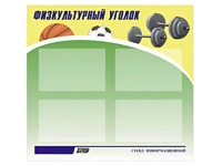 Стенд информационный "Физкультурный уголок" (80х75 сантиметров, 4 кармана, алюминиевый профиль) - fgospostavki.ru - Нижний Тагил