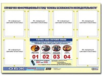 Стенд информационный "Основы безопасности жизнедеятельности" (80*110, 6 карманов) - fgospostavki.ru - Нижний Тагил