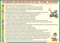Таблица "Правила безопасности на уроке физики" (100х140 сантиметров, винил) - fgospostavki.ru - Нижний Тагил