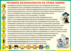 Таблица "Правила безопасности на уроке химии" (100х140 сантиметров, винил) - fgospostavki.ru - Нижний Тагил
