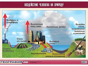 Таблица демонстрационная "Воздействие человека на природу" (винил 100*140) - fgospostavki.ru - Нижний Тагил