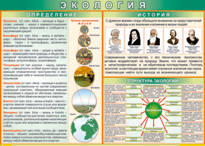 Таблица "Экология. Определения и история" (100х140 сантиметров, винил) - fgospostavki.ru - Нижний Тагил