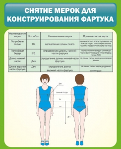 Стенд "Снятие мерок для конструирования фартука" - fgospostavki.ru - Нижний Тагил