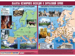 Таблица демонстрационная "Объекты всемирного наследия в Зарубежной Европе" (винил 100*140) - fgospostavki.ru - Нижний Тагил