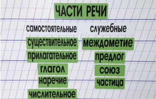 Набор магнитных карточек "Части речи" (фон зелёный) - fgospostavki.ru - Нижний Тагил