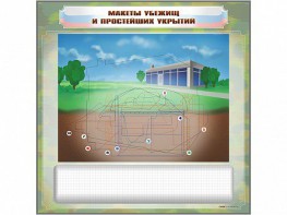 Магнитно-маркерная доска "Макеты убежищ и простейших укрытий" с комплектом фолий и тематических магнитов - fgospostavki.ru - Нижний Тагил