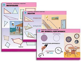 Комплект таблиц "Математика. Знакомство с геометрией" (6 таблиц, формат А1, ламинированные) - fgospostavki.ru - Нижний Тагил