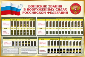 Стенд "Воинские звания в вооруженных силах РФ" - fgospostavki.ru - Нижний Тагил