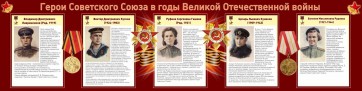 Стенд "Герои Советского союза в годы Великой Отечественной войны" Вариант 2 - fgospostavki.ru - Нижний Тагил