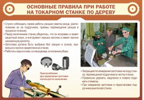 Стенд "Основные правила при работе на токарном станке по дереву" - fgospostavki.ru - Нижний Тагил